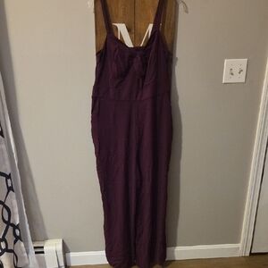 Elegant Purple Women's Jumpsuit  Linen Blend